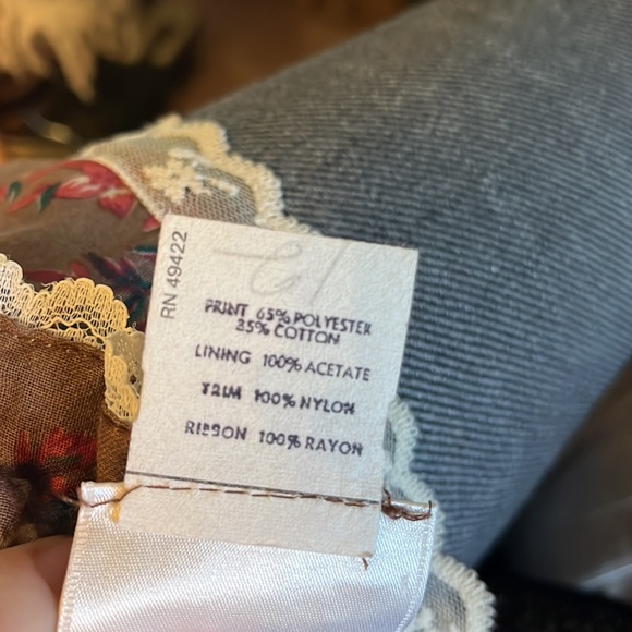 Vintage Gunne Sax A-Line Cotton-Blend Dress Cottagecore/Prairie - Picture 13 of 13